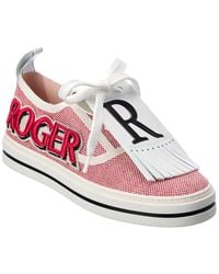 Roger Vivier - Call Me Vivier Patch Canvas & Leather Sneaker - Lyst