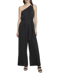 DKNY - One Shoulder Plisse Jumpsuit - Lyst