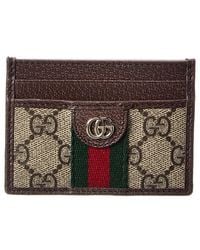 Gucci - Ophidia Gg Supreme Canvas & Leather Card Case - Lyst