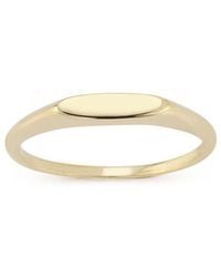 Italian Gold - 14K Flat Dome Signet Ring - Lyst