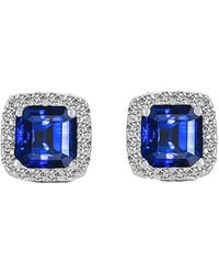 Genevive Jewelry - Silver Cz Studs - Lyst