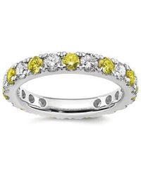 Lab Grown Gemstones - 14K 2.65 Ct. Tw. Lab-Grown Diamond & Lab-Grown Sapphire Eternity Ring - Lyst