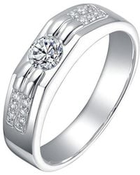 Genevive Jewelry - Rachel Glauber Plated Cz Ring - Lyst