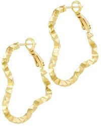 Savvy Cie - 14K Plated Hoop Earrings - Lyst