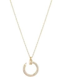 Adornia - 14K Plated Cz Curved Nail Necklace - Lyst