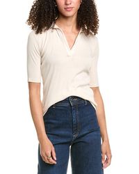 Vince - Elbow-Sleeve Polo Shirt - Lyst
