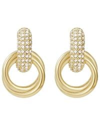 Adornia - 14K Plated Cz Crystal Doorknocker Earrings - Lyst