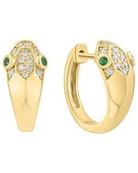 Effy Fine Jewelry - 14K 0.19 Ct. Tw. Diamond & Emerald Earrings - Lyst