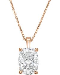 Diana M. Jewels - Diana M. 14K Rose 15.00 Ct. Tw. Lab-Grown Diamond Solitaire Pendant - Lyst