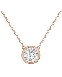 Diana M. Jewels - Diana M. 14K Rose 2.00 Ct. Tw. Lab-Grown Diamond Solitaire Bezel Pendant - Lyst