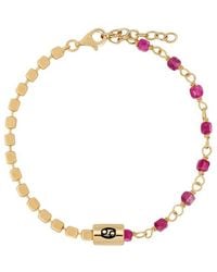 Karma and Luck - Zodiac Plated Ruby Beaded Bracelet - Lyst