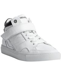 Zadig & Voltaire - Mid Flash Smooth Leather Sneaker - Lyst