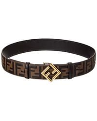 Fendi - Ff Diamonds Reversible Leather Belt - Lyst