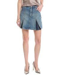 Balmain - Vintage Denim Pleated Mini Skirt - Lyst