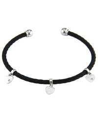 Diamond Select Cuts - Heart 14K & Stainless Steel 0.02 Ct. Tw. Diamond Bangle Bracelet - Lyst