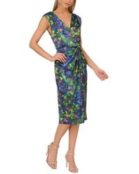 Adrianna Papell - Eve Printed Satin Sheath Dress - Lyst