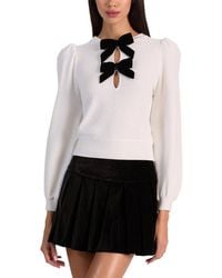 Alice + Olivia - Doris Puff Sleeve Wool Pullover - Lyst