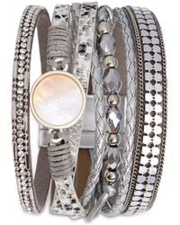 Saachi - Crystal & Orb Leather Bracelet - Lyst
