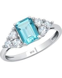 MaxColor - 10K 1.00 Ct. Tw. Swiss Topaz Halo Ring - Lyst
