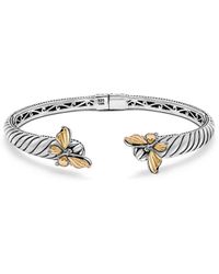Samuel B. - 18K & 0.50 Ct. Tw. Peridot Butterfly Bangle Bracelet - Lyst