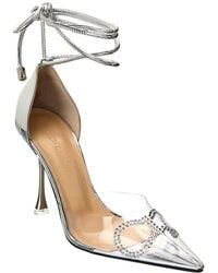 Mach & Mach - Crystal Bow Vinyl & Leather Pump - Lyst