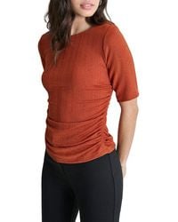 DKNY - Ruched Knit Top - Lyst