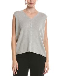 Eileen Fisher - Wool V-Neck Vest - Lyst