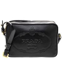Prada - Bandoliera Leather Camera Bag - Lyst