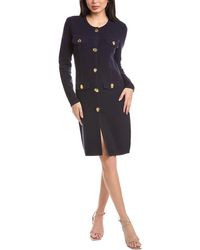 St. John - Pique Knit Midi Dress - Lyst