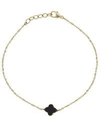 Italian Gold - 14K Onyx Clover Bracelet - Lyst