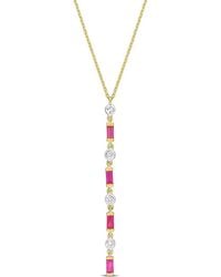 Rina Limor - 10k 0.86 Ct. Tw. Diamond & Ruby Lariat Necklace - Lyst