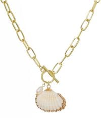 Adornia - 14K Plated 6-8Mm Pearl Shell Toggle Necklace - Lyst