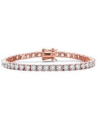 Rachel Glauber - 18k Rose Gold Plated Cz Tennis Bracelet - Lyst