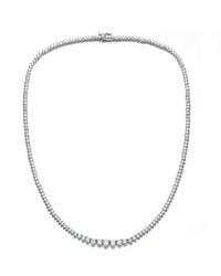 Genevive Jewelry - Silver Cz Graduated Tennis Necklace - Lyst