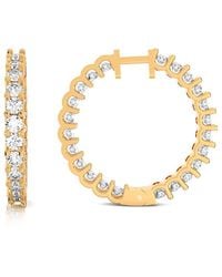 Amairah - 14K Rose 5.00 Ct. Tw. Lab-Grown Diamond Hoop Earring - Lyst