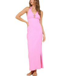 Surf Gypsy - Crinkle Knit Halter Maxi Dress - Lyst