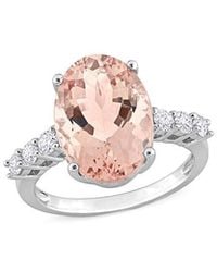 Rina Limor - 14k Rose Gold 5.28 Ct. Tw. Diamond & Morganite Cocktail Ring - Lyst