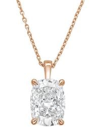 Diana M. Jewels - Diana M. 14K Rose 5.00 Ct. Tw. Lab-Grown Diamond Solitaire Pendant - Lyst