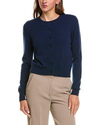 Forte - Basic Cropped Button 100% Cashmere Cardigan - Lyst