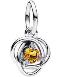 PANDORA - Moments Cz Honey Eternity Circle Dangle Charm - Lyst