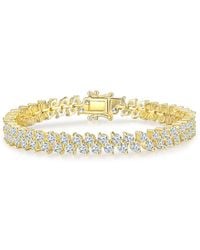 Genevive Jewelry - 14k Over Silver Cz Tennis Bracelet - Lyst