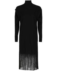 Ferragamo - Cutout And Fringe Hem Dress - Lyst