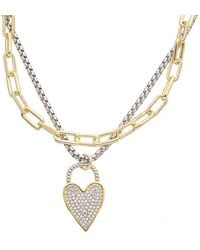 Juvell - 18k Plated Cz Link Necklace - Lyst