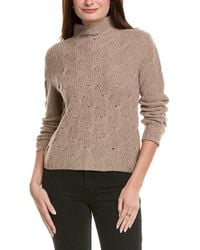 Hannah Rose - Shaker Cable Funnel Neck Wool & Cashmere-Blend Sweater - Lyst