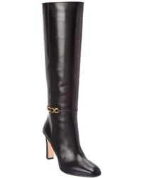 Tom Ford - Logo Leather Knee High Boot - Lyst