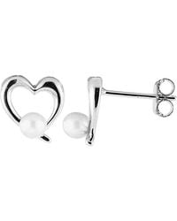Splendid - Silver 3.5-4mm Freshwater Pearl Earrings - Lyst