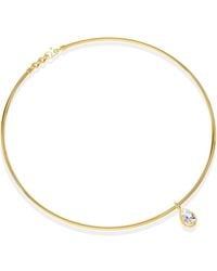 Lab Grown Diamonds - 18K Vermeil 0.99 Ct. Tw. Lab-Grown Diamond Omega Pendant Necklace - Lyst