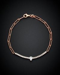 Italian Gold Over Silver - 14K 0.30 Ct. Tw. Diamond Bracelet - Lyst