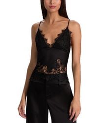 Alice + Olivia - Claudia V-Neck Lace Slip Top - Lyst