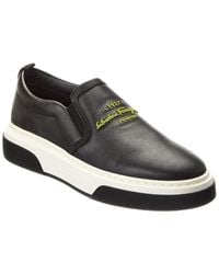 Ferragamo - Cassina Saddle Leather Sneaker - Lyst